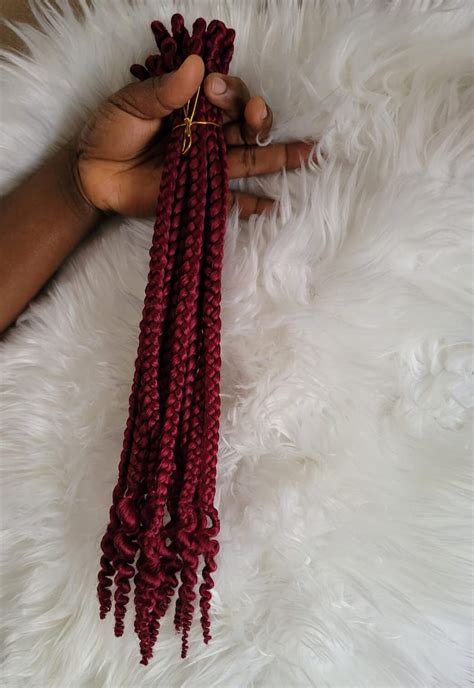 Crochet Jumbo Box Braids With Curly Ends Prelooped 100 Handmade 22 Inches Etsy