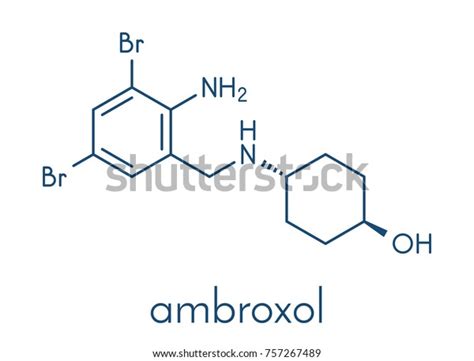 Ambroxol Secretolytic Drug Molecule Often Used Stock Vector Royalty