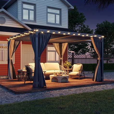 45 Mo Finance YOLENY Louvered Pergola 10x10 All Aluminum Pergola