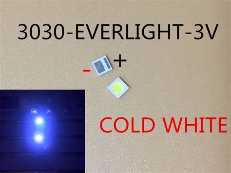 2000pcs EVERLIGHT LED Backlight 1W 3030 3V Cool White 80 90LM TV