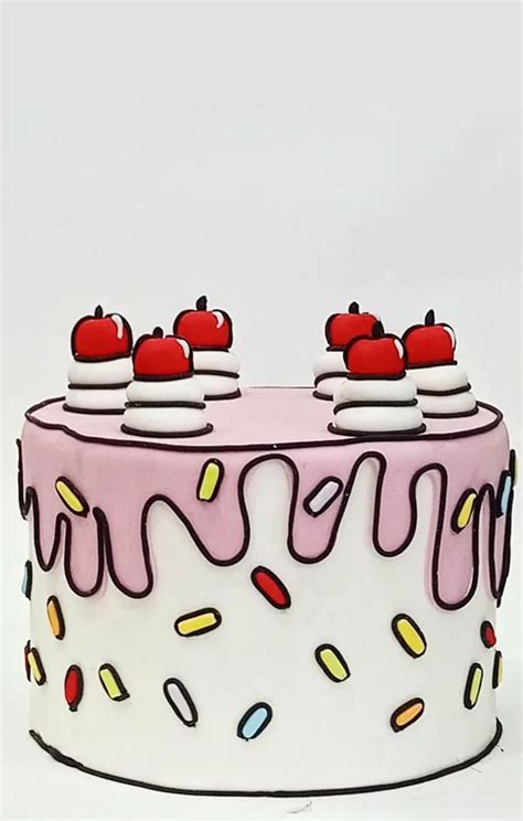 Cute Comic Cake Ideas For Any Occasion White Cake Pink Icing Drips