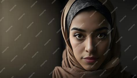 Premium Photo A Woman Wearing A Hijab And A Scarf