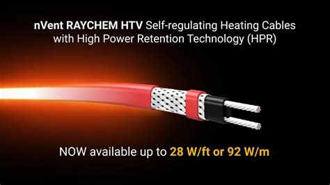 Nvent Raychem Htv Self Regulating Heating Cables Available Up To 28w Ft 92w M Youtube