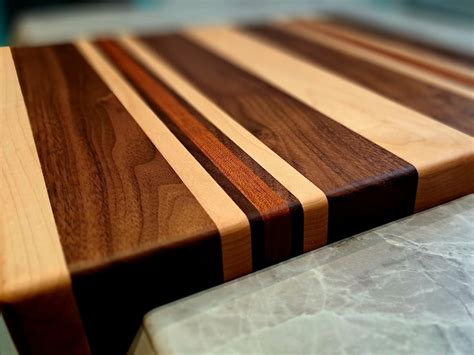 Walnut Maple Jatoba Dough Board Cutting Board With Lip Housewarming