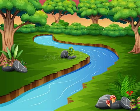 Forest River Scene Stock Illustrations – 23,637 Forest River Scene ...