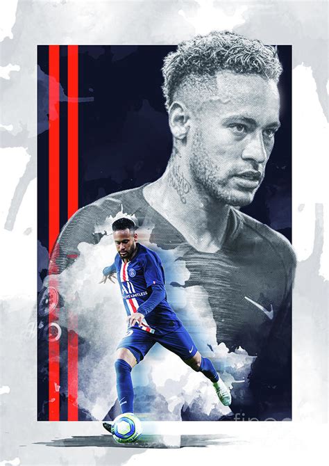 Football / Soccer Player Poster - Neymar Jr Digital Art by Design Wood ...