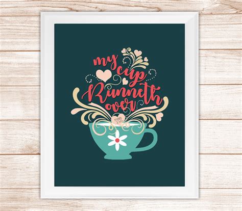 My Cup Runneth Over Printable Poster Print 8x10 Instant Download Psalms ...