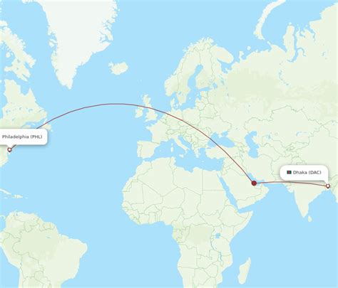 Flights From Dhaka To Philadelphia DAC To PHL Flight Routes