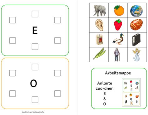 Aufgabenmappe Anlaute E Und O Bilder Zuordnen Gpaed De