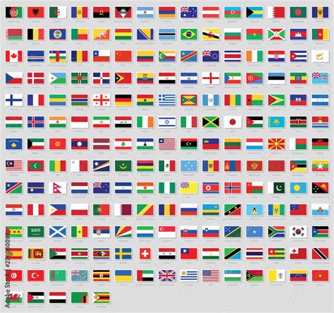 All National Flags Of The World Stickers With Names Stickers Flags