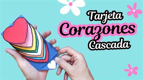 Bonita Tarjeta de corazones en cascada deslizable Día de la madre