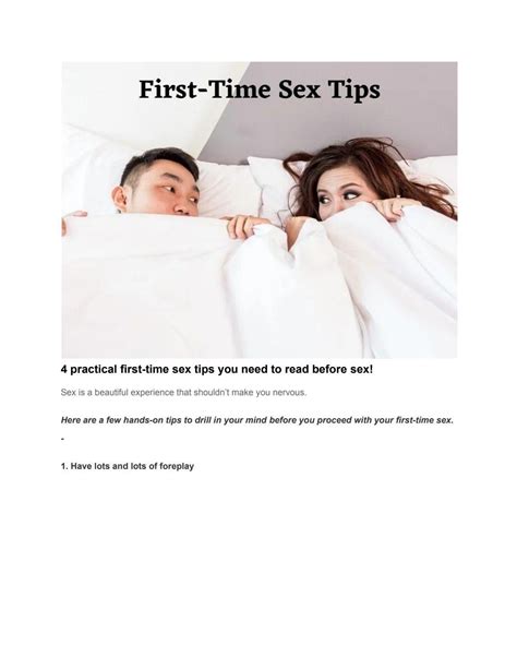 4 Practical First Time Sex Tips You Need To Read Before Sex By