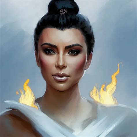 Kim Kardashain As A Firebender Portrait Elegant Stable Diffusion