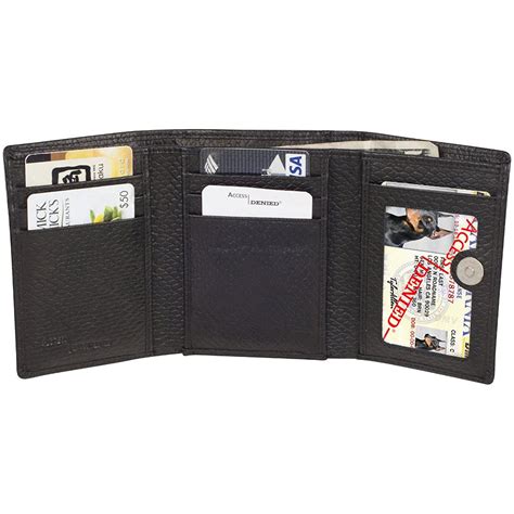 Access Denied Womens Rfid Blocking Leather Slim Trifold Wallet