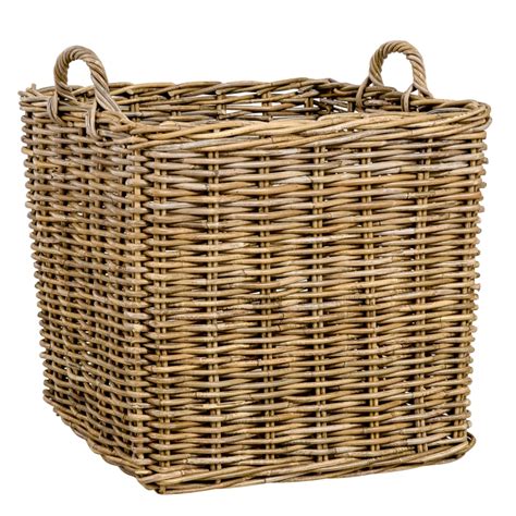 Elegant Large Rattan Log Basket for Fireside