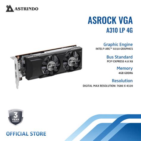 Promo Asrock Vga Intel Arc A Low Profile Gb Graphics Card Gddr