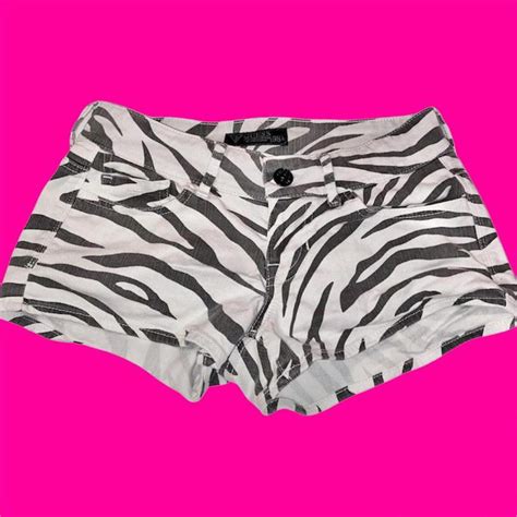 Mcbling Y K Zebra Guess Shortie Shorts Late S Depop Scene