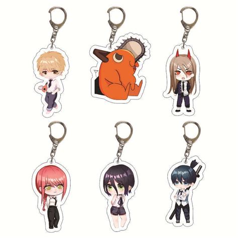 Jingyue Anime Chainsaw Man Cosplay Keychain Denji Pochita Makima Power