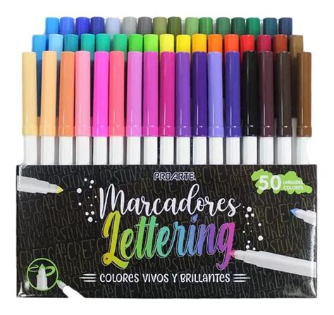 Marcador Lettering 50 Col Punta Cónica Proarte MercadoLibre