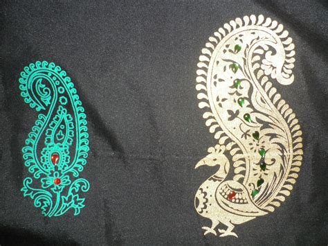 Screen Printing Peacock Motif Ranjanas Craft Blog