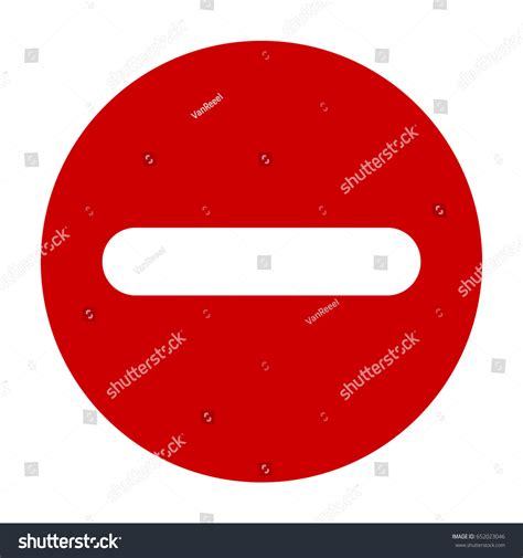 Flat Round Minus Sign Red Icon Stock Vector Royalty Free 652023046 Shutterstock