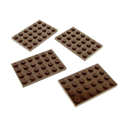 4x Lego Bau Platte 4x6 Rot Braun Grundplatte Star Wars 75059 3032