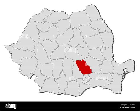 Political Map Of Romania With The Several Counties Where Prahova Is