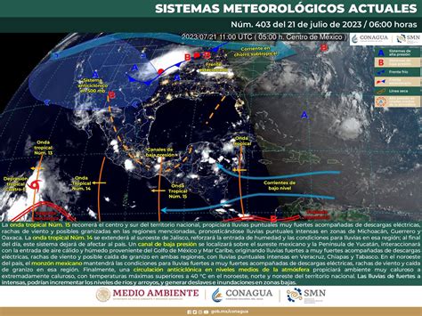 Llegada de la onda tropical 15 ocasionará lluvias en el estado