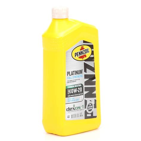 Pennzoil Platinum Sae 0w 20 Full Synthetic Motor Oil 60 Off