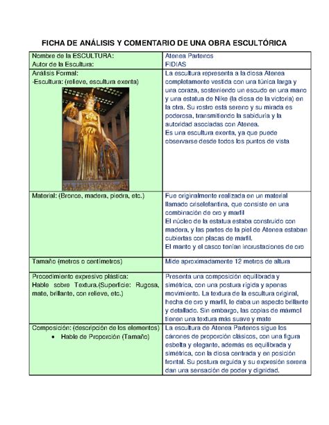 Ficha de Escultura 2023 2 2 FICHA DE ANÁLISIS Y COMENTARIO DE UNA