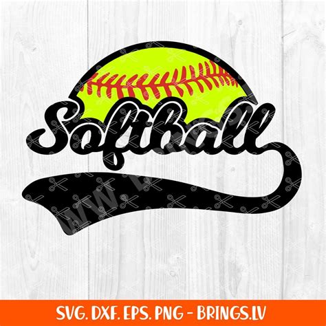 Softball Svg Softball Clipart Softball Baseball Cricut Designs