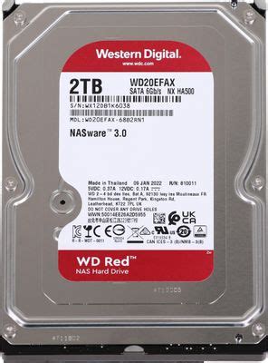 Жесткий диск WD Red WD20EFAX, 2ТБ, HDD, SATA III, 3.5"(мех.повреждения ...
