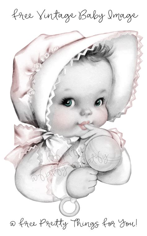 Free vintage baby girl graphics – Artofit