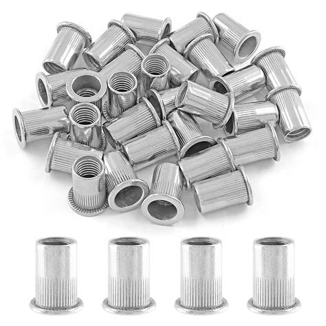 Kyuionty M Stainless Steel Rivet Nuts Flat Head Threaded Rivet