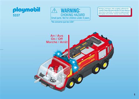 Mode demploi Playmobil set 5337 Airport Pompiers avec véhicule