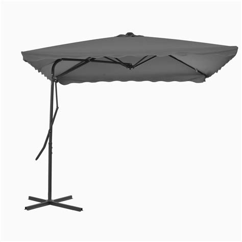 Parasol D Ext Rieur Avec M T En Acier X Cm Anthracite Vidaxl