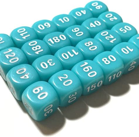 Amazon Pokemon Dice X24 Set Damage Counters Ice Blue Teal