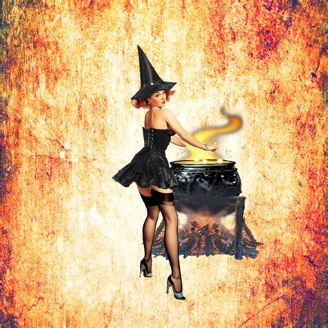 Pin Up Clip Art Pin Up Witch Girl Retro 50s Pin Up Vintage Halloween