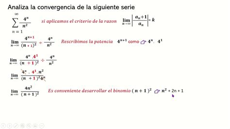 Convergencia De Series Criterio Del Cociente O Razón Youtube