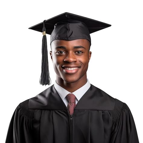 Estudiante Universitario Graduado Hombre Sonriendo Con Una Gorra De