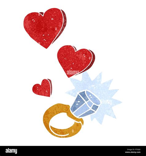 Freehand Drawn Retro Cartoon Diamond Engagement Ring Stock Vector Image