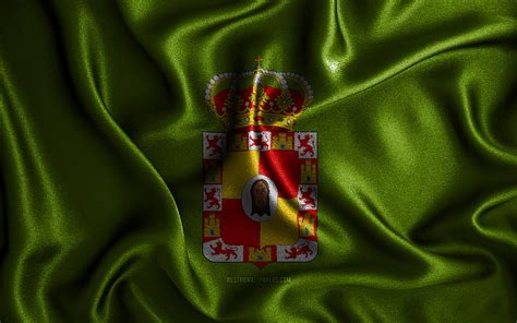 Jaen Flag Silk Wavy Flags Spanish Provinces Day Of Jaen Fabric