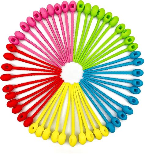 CHAKWAN Silicone Cable Ties - 11cm - 4“ Reusable Wire Ties Assorted ...
