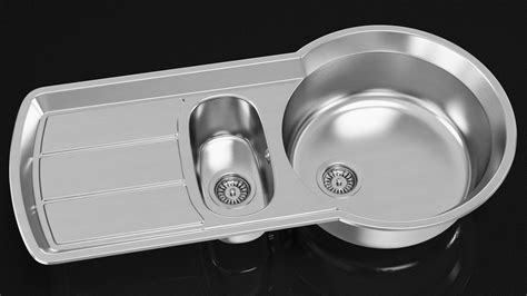 Double Bowl Stainless Steel Kitchen Sink 3d Model 29 3ds Blend C4d Fbx Max Ma Lxo Obj