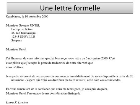Ppt Une Lettre Formelle Powerpoint Presentation Free Download Id