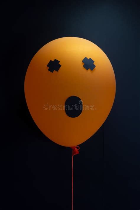 Scary Air Balloons For Halloween Over Black Background Stock Image