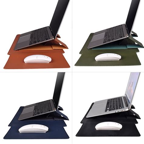 Capa Para Notebook Stand Macia De Couro PU Macbook Air Pro 13 3 14