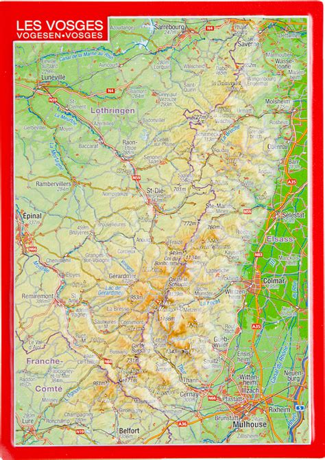 Vosges Mountains Georelief D Reliefkarten Und Reliefpostkarten