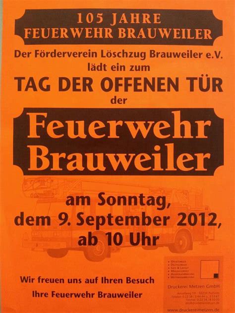 NASOWAS Feuerwehr Brauweiler öffnet am Sonntag ihre Türen