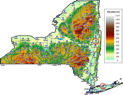 A Map Of The Standard Stations Of The New York State Mesonet